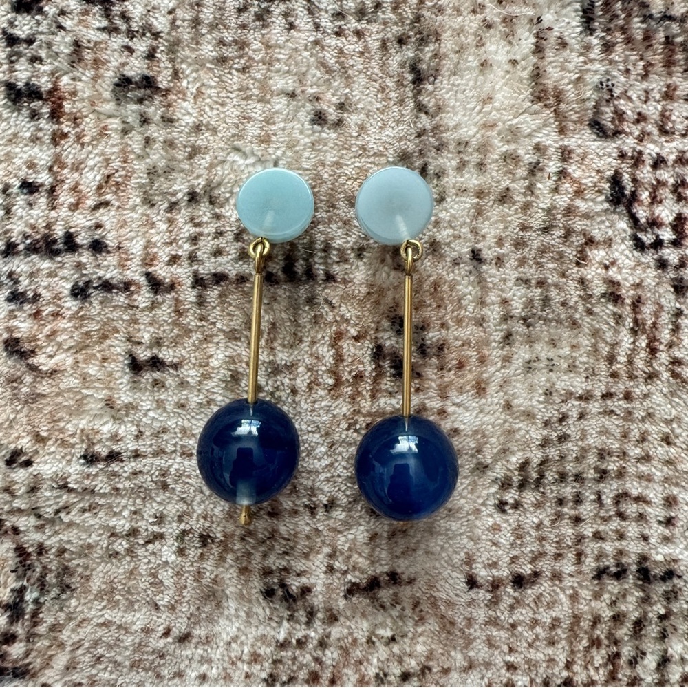 Madewell Blue and Gold Drop Earrings